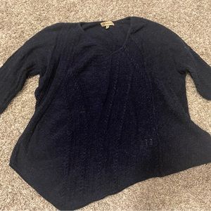 Democracy asymmetrical blue sweater. Size medium